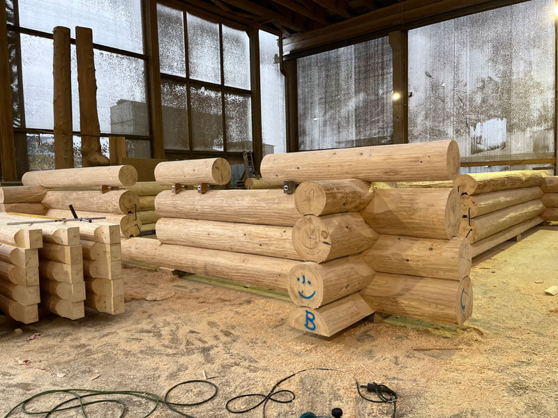 Fertigung Blockhaus Dittersbach