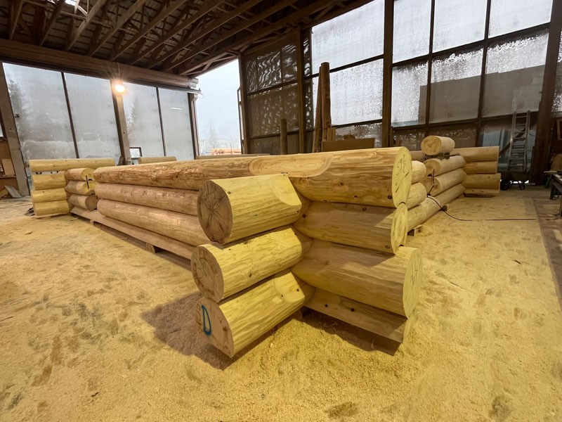 Fertigung Blockhaus Dittersbach