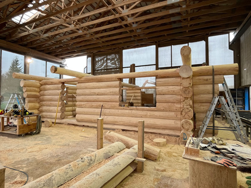 Fertigung Blockhaus Dittersbach